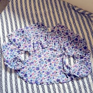 Forever 21 purple floral ruffle blouse - Size S